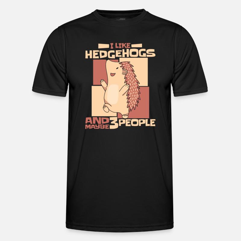 Igel Stachelig Tier Igel - Männer Funktions-T-Shirt - Schwarz