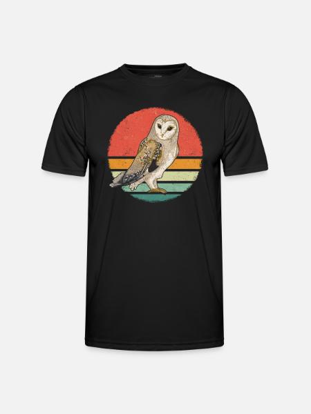 Eule Vogel Tier Eulen - Männer Funktions-T-Shirt - Schwarz