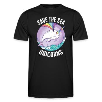 Narval Baleine Océan Narvals Baleines Baleines Baleines - T-shirt sport Homme - noir - Devant - AI Model Male 178 dark (178cm)