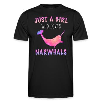 Narval Baleine Océan Narvals Baleines Baleines Baleines - T-shirt sport Homme - noir - Devant - AI Model Male 178 dark (178cm)