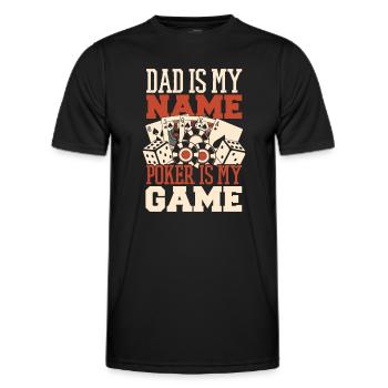 Poker Casino Texas Hold'em Poker Players - Men's Functional T-Shirt - black - Front - AI Model Male 178 dark (178cm)