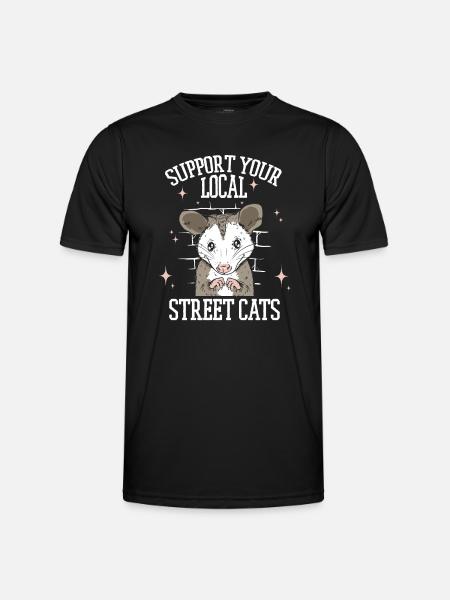 Opossum Possum Tier - Männer Funktions-T-Shirt - Schwarz