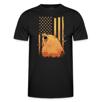 Ours Grizzly Ours bruns Ours - T-shirt sport Homme - noir - Devant - AI Model Male 178 dark (178cm)
