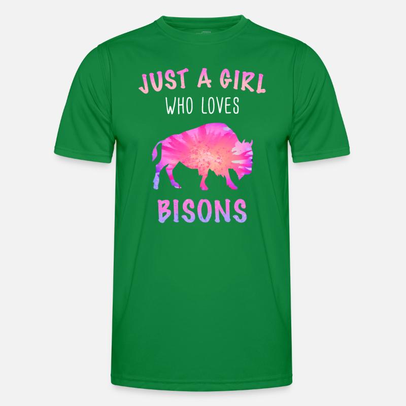 Bison Büffel Bulle Buffalo Bisons Männer Funktions-T-Shirt