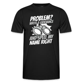 Correctional Officer Guard Prison Prison - Men's Functional T-Shirt - black - Front - AI Model Male 178 dark (178cm)