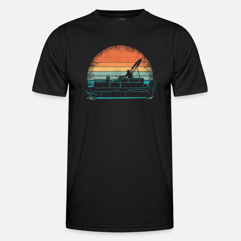 Pontonboot Kapitän Ponton Boote - Männer Funktions-T-Shirt - Schwarz