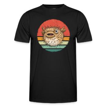 Poisson-globe Poisson-globe Poisson océan Animal - T-shirt sport Homme - noir - Devant - AI Model Male 178 dark (178cm)
