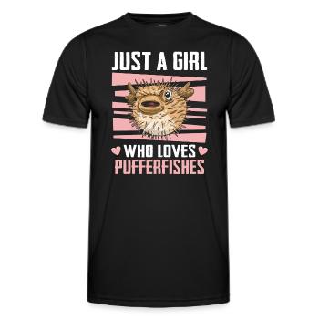 Puffer fish Puffer fish Fish Ocean Animal - Men's Functional T-Shirt - black - Front - AI Model Male 178 dark (178cm)