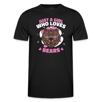 Bear Grizzly Bear Brown Bear Bear - Men's Functional T-Shirt - black - Front - AI Model Male 178 dark (178cm)
