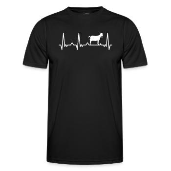 Chèvre Chèvre Chèvre Animal Chèvre - T-shirt sport Homme - noir - Devant - AI Model Male 178 dark (178cm)