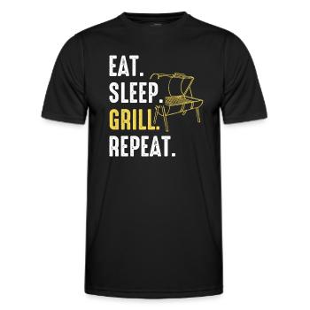 Grill Grillen Griller BBQ Barbecue - Männer Funktions-T-Shirt - Schwarz - Vorne - AI Model Male 178 dark (178cm)