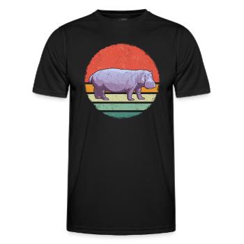 Nilpferd Nilpferde Tier - Männer Funktions-T-Shirt - Schwarz - Vorne - AI Model Male 178 dark (178cm)