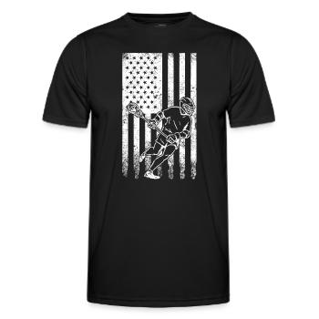 Lacrosse Sport Lacrosse Spieler - Männer Funktions-T-Shirt - Schwarz - Vorne - AI Model Male 178 dark (178cm)