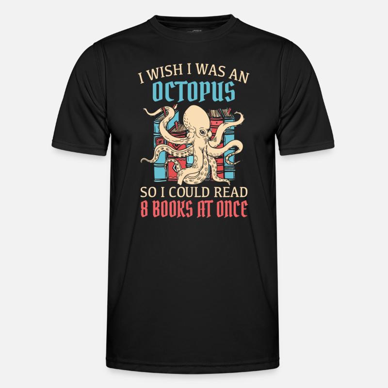 Octopus Octopus Cuttlefish Animal - Men's Functional T-Shirt - black