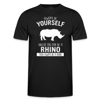 Rhinocéros Rhinocéros - T-shirt sport Homme - noir - Devant - AI Model Male 178 dark (178cm)