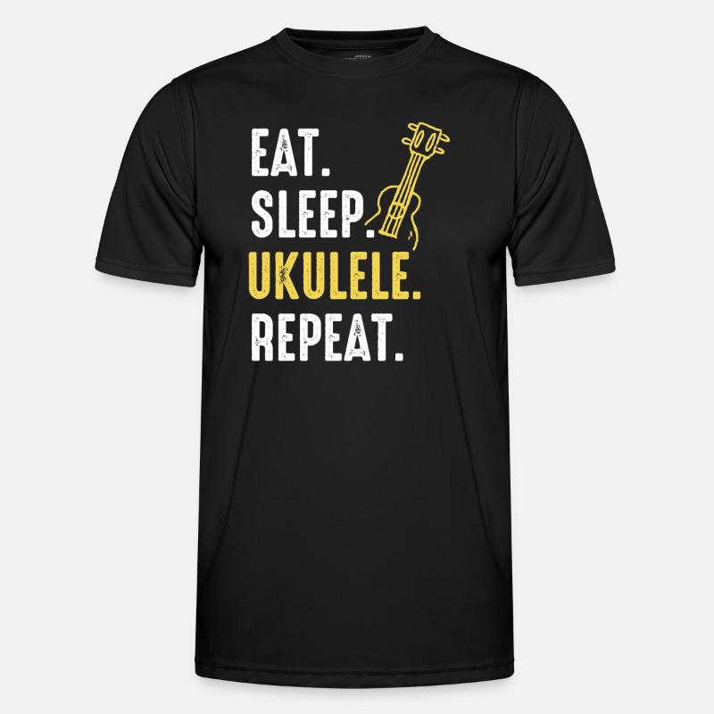 Ukulele Instrument - Männer Funktions-T-Shirt - Schwarz