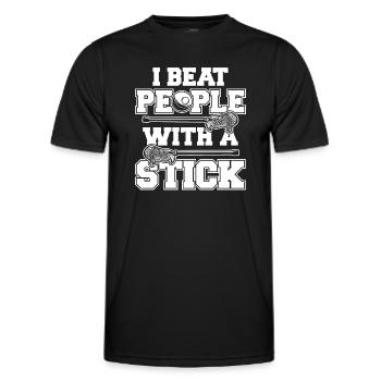 Lacrosse Sport Lacrosse Spieler - Männer Funktions-T-Shirt - Schwarz - Vorne - AI Model Male 178 dark (178cm)