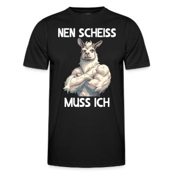 Alpaga Lama Andes Amérique du Sud Je dois baiser - T-shirt sport Homme - noir - Devant - AI Model Male 178 dark (178cm)