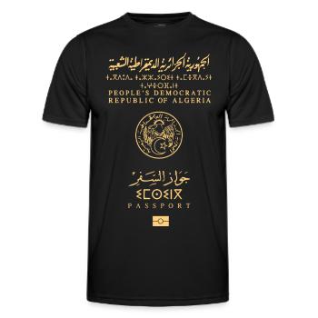 Passeport Algérien - T-shirt sport Homme - noir - Devant - AI Model Male 178 dark (178cm)
