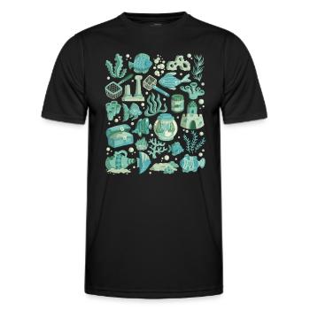 Aquarium - Men's Functional T-Shirt - black - Front - AI Model Male 178 dark (178cm)