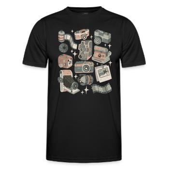 Caméras analogiques - T-shirt sport Homme - noir - Devant - AI Model Male 178 dark (178cm)