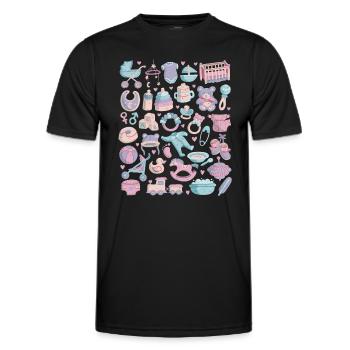 Bébé - T-shirt sport Homme - noir - Devant - AI Model Male 178 dark (178cm)