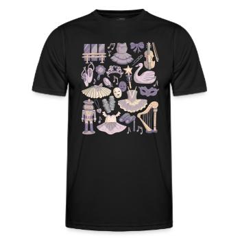Ballett - Männer Funktions-T-Shirt - Schwarz - Vorne - AI Model Male 178 dark (178cm)