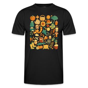 Automne - T-shirt sport Homme - noir - Devant - AI Model Male 178 dark (178cm)