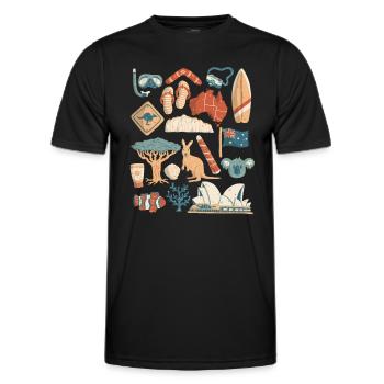 Australien - Männer Funktions-T-Shirt - Schwarz - Vorne - AI Model Male 178 dark (178cm)
