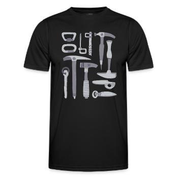 Matériel d’alpinisme - T-shirt sport Homme - noir - Devant - AI Model Male 178 dark (178cm)