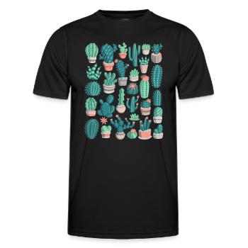 Cacti - Men's Functional T-Shirt - black - Front - AI Model Male 178 dark (178cm)
