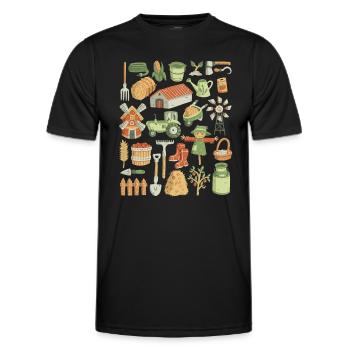 Bauernhof - Männer Funktions-T-Shirt - Schwarz - Vorne - AI Model Male 178 dark (178cm)
