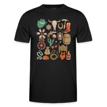 Wild West - Men's Functional T-Shirt - black - Front - AI Model Male 178 dark (178cm)