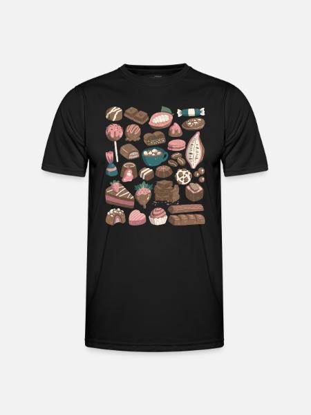 Schokolade - Kakao, Pralinen, Schoko - Männer Funktions-T-Shirt - Schwarz