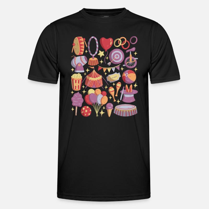 Circus - Artists, acrobats, circus tent - Men's Functional T-Shirt - black