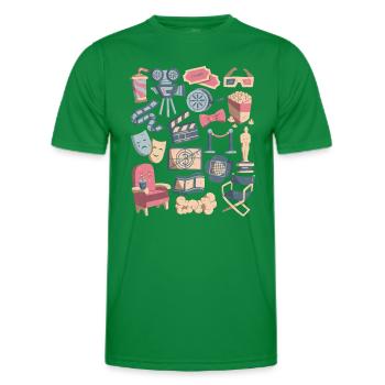 Cinema - Movies, Screen, Popcorn - Men's Functional T-Shirt - kelly green - Front - AI Model Male 178 dark (178cm)