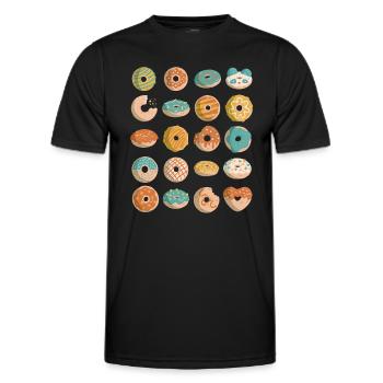 Donuts - Men's Functional T-Shirt - black - Front - AI Model Male 178 dark (178cm)