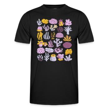 Coral Doodle Récif corallien Récif d’eau de mer - T-shirt sport Homme - noir - Devant - AI Model Male 178 dark (178cm)
