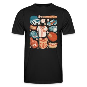 Baseball - Men's Functional T-Shirt - black - Front - AI Model Male 178 dark (178cm)