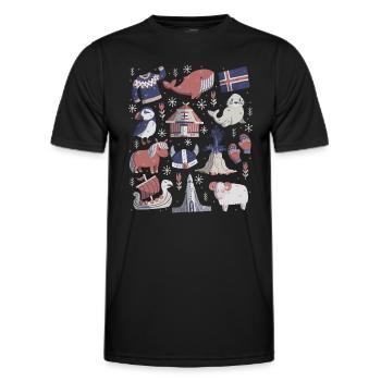 Iceland - Men's Functional T-Shirt - black - Front - AI Model Male 178 dark (178cm)
