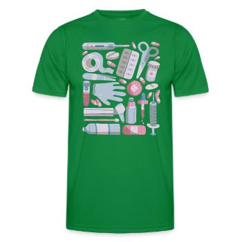 Trousse de premiers soins Doodles Trousse de premiers soins Médecine - T-shirt sport Homme - vert - Devant - AI Model Male 178 dark (178cm)