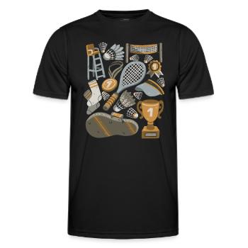Badminton / Federball - T-shirt sport Homme - noir - Devant - AI Model Male 178 dark (178cm)