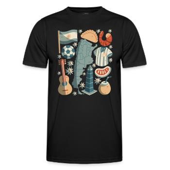 Argentine - T-shirt sport Homme - noir - Devant - AI Model Male 178 dark (178cm)