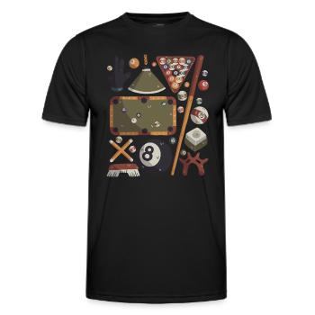 Billard - Männer Funktions-T-Shirt - Schwarz - Vorne - AI Model Male 178 dark (178cm)