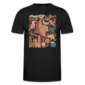 Colombia - Men's Functional T-Shirt - black - Front - AI Model Male 178 dark (178cm)