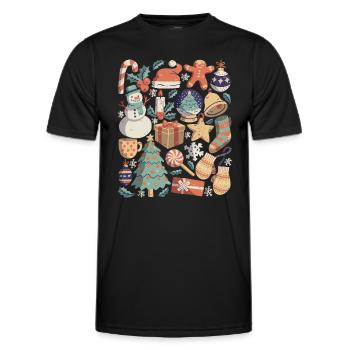 Weihnachten - Männer Funktions-T-Shirt - Schwarz - Vorne - AI Model Male 178 dark (178cm)