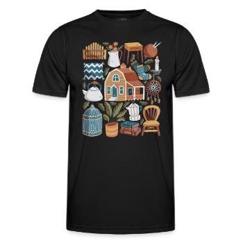 Cottage Maison de Campagne Hygge - T-shirt sport Homme - noir - Devant - AI Model Male 178 dark (178cm)
