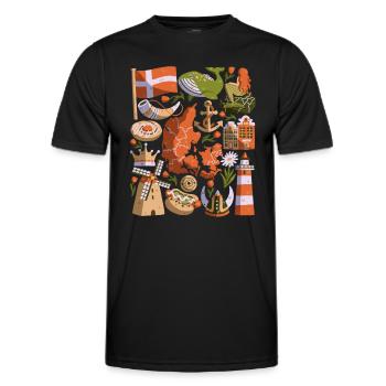 Dänemark - Männer Funktions-T-Shirt - Schwarz - Vorne - AI Model Male 178 dark (178cm)