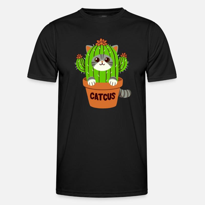 Cat Cactus Pun - Catcus - Men's Functional T-Shirt - black
