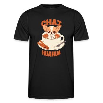 Chihuahua at Chai Latte - Men's Functional T-Shirt - black - Front - AI Model Male 178 dark (178cm)